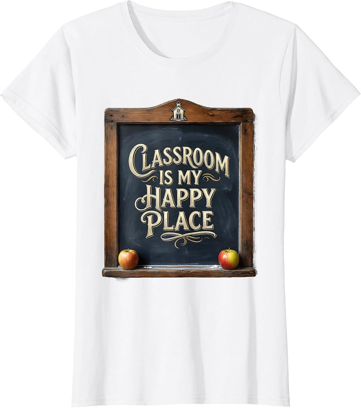 Classroom Is My Happy Place 1st Grade Teacher T-Shirt - White