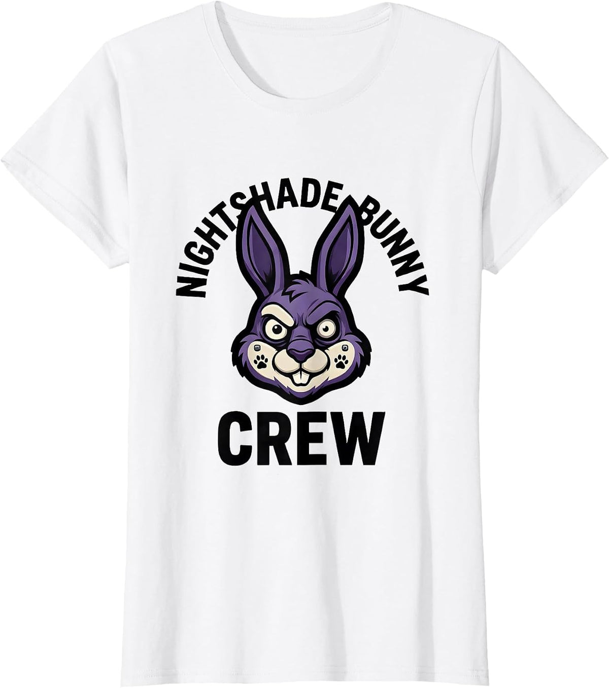Nightshade Bunny Crew Creepy Cute Goth Bunny Horror T-Shirt - White