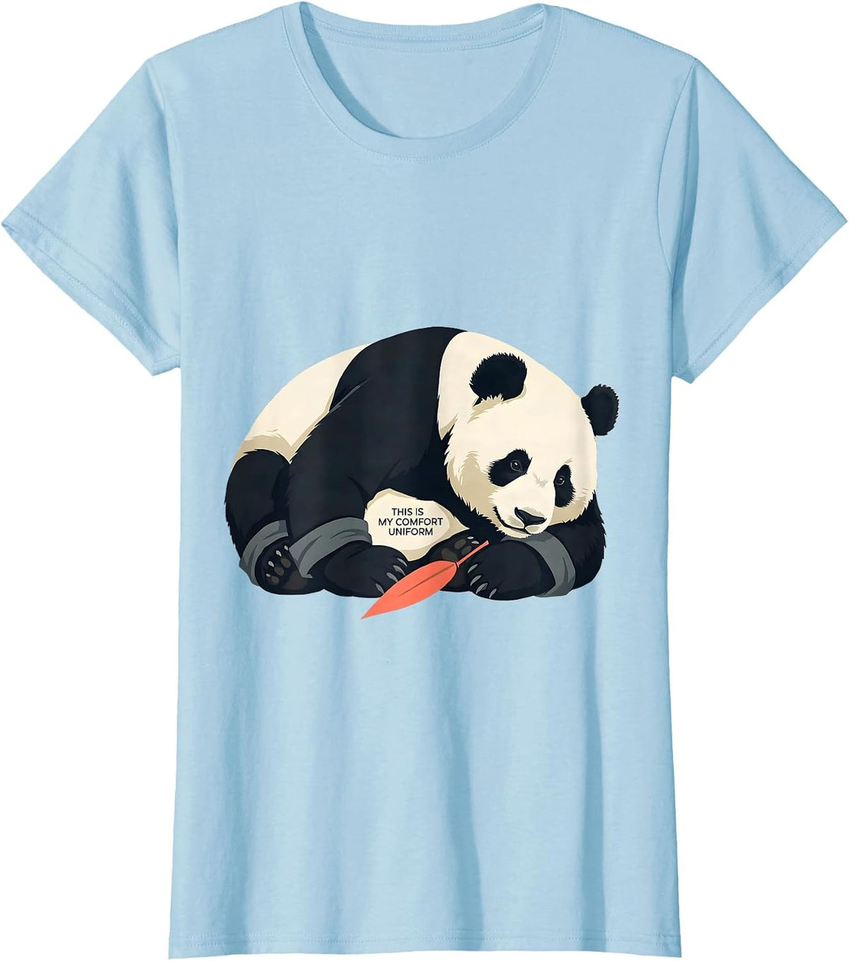 Women's This Is My Comfort Uniform Funny Panda Lover Animal Humor T-Shirt - Baby Blue