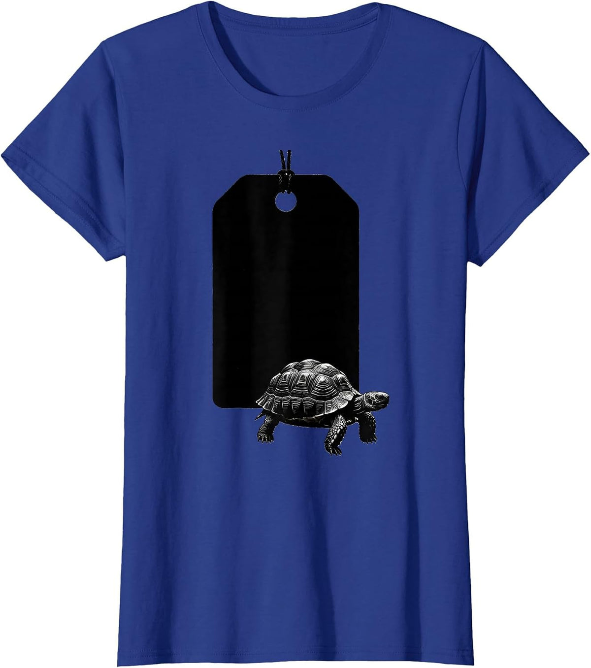 Women's Tortoise Climber Silhouette Reptile Lover Humor T-Shirt - Royal Blue