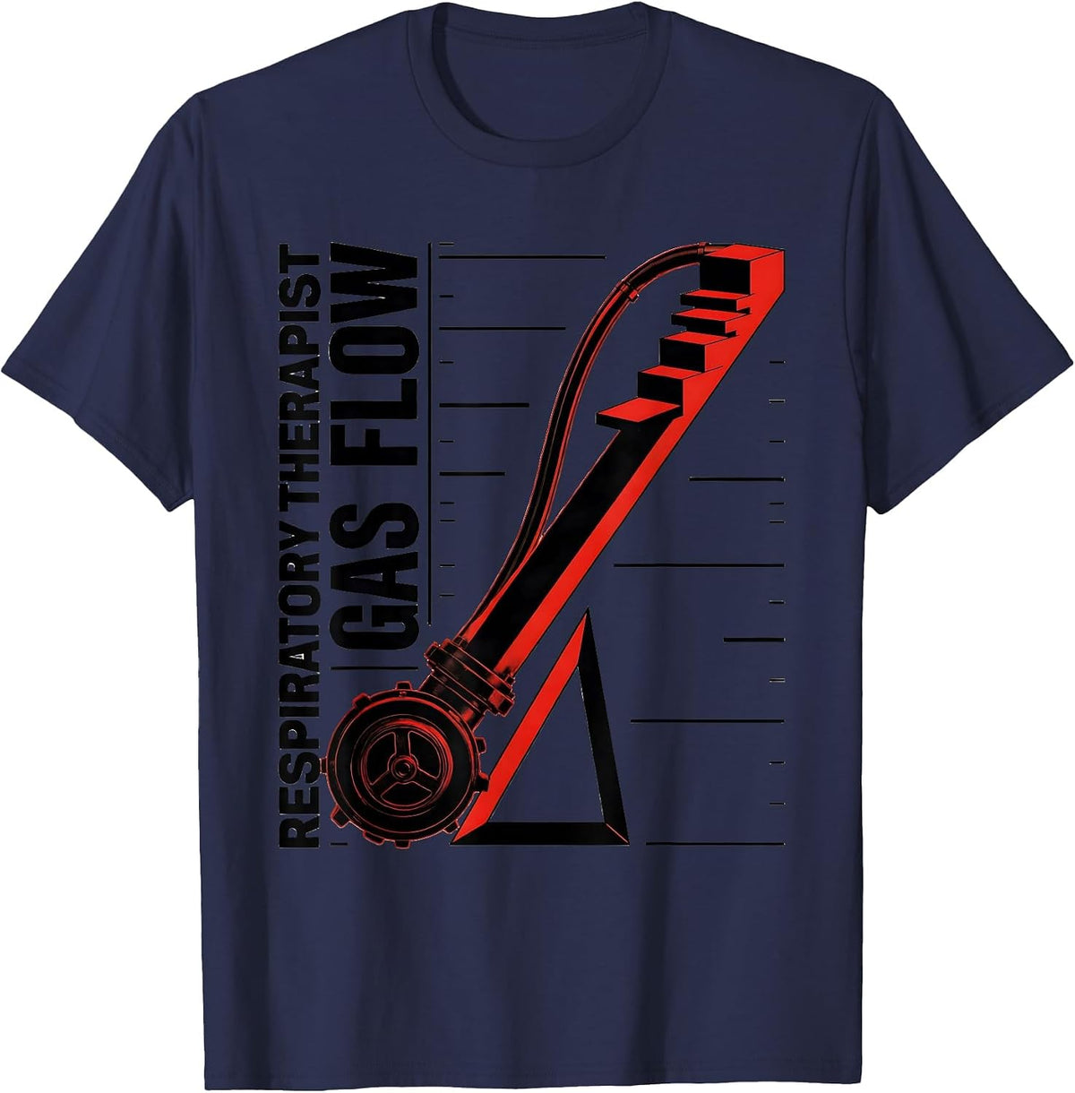 Respiratory Therapist Gas Flow Constructivist Poster Design T-Shirt - Navy Blue