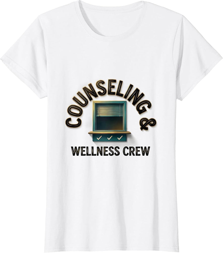 Women's Counseling Wellness Crew Sign Painter School Counselor T-Shirt - White
