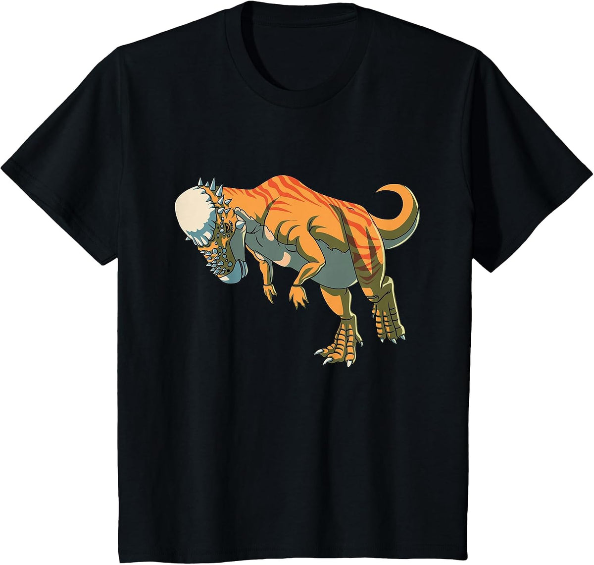 Realistic Pachycephalosaurus Dinosaur Prehistoric Art T-Shirt - Black