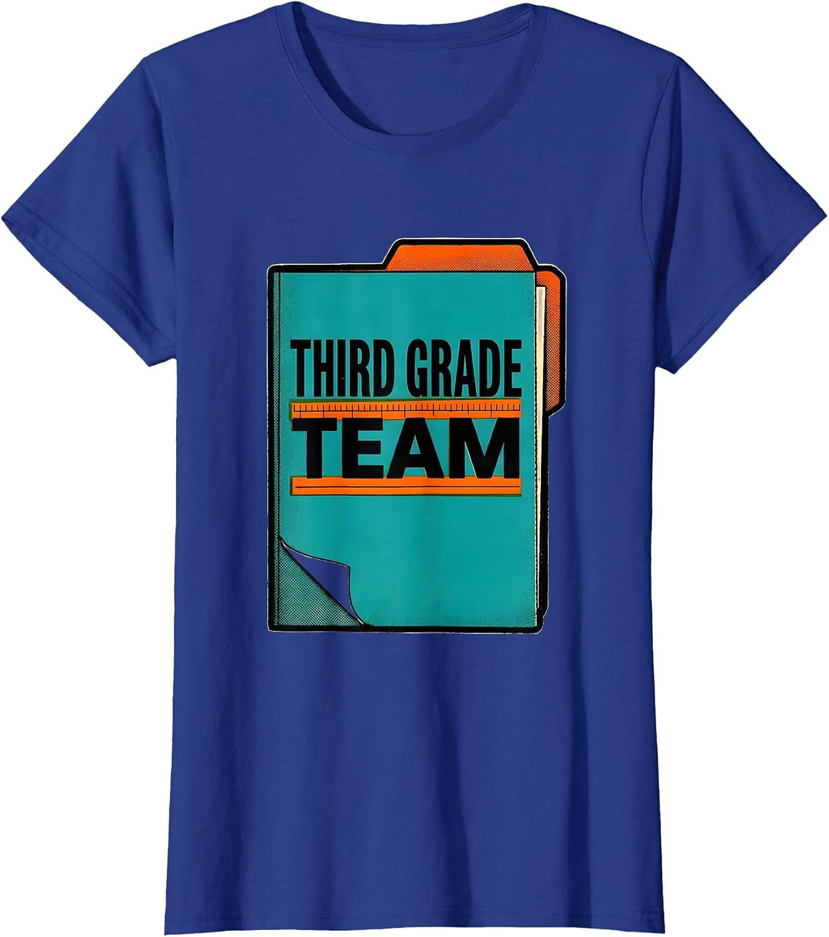 Women's Third Grade Team Risograph Teacher Crew Back To School Gift T-Shirt - Royal Blue