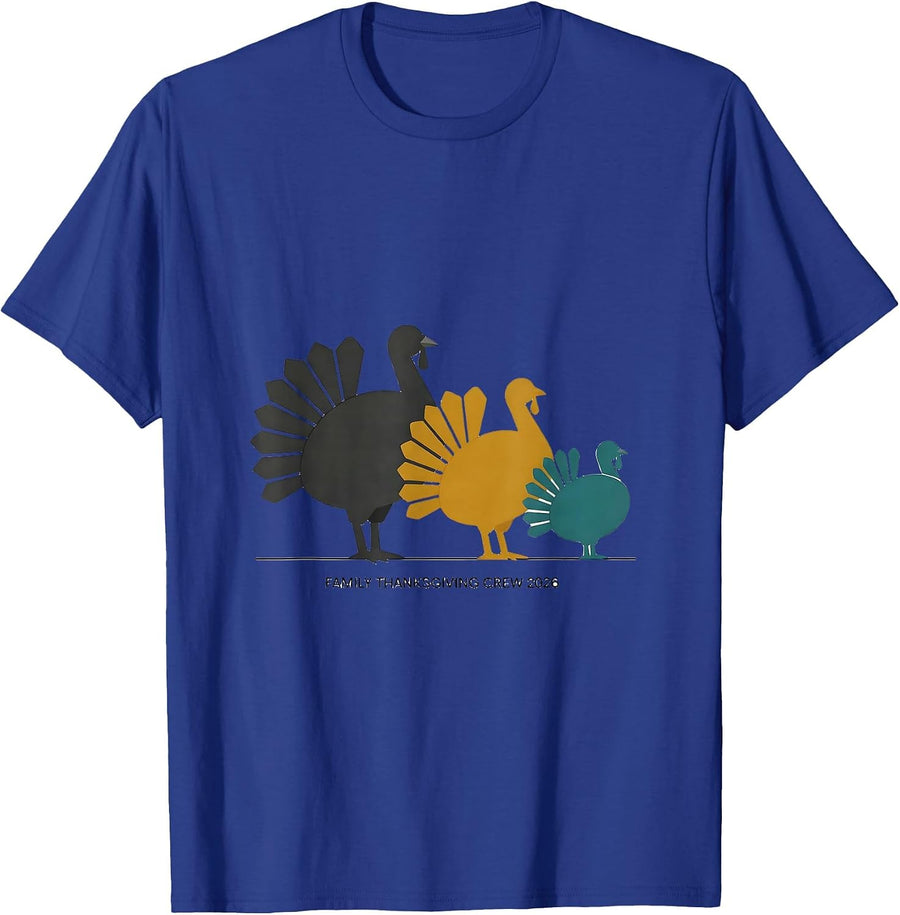 Family Thanksgiving Crew 2026 Matching Group Vintage T-Shirt - Royal Blue