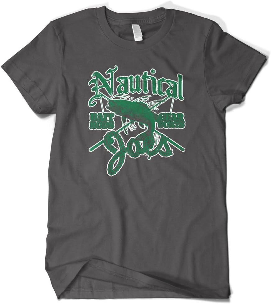 Cybertela Men's Nautical Joe's Bait Rod Gear Boat Fishing T-Shirt - Charcoal