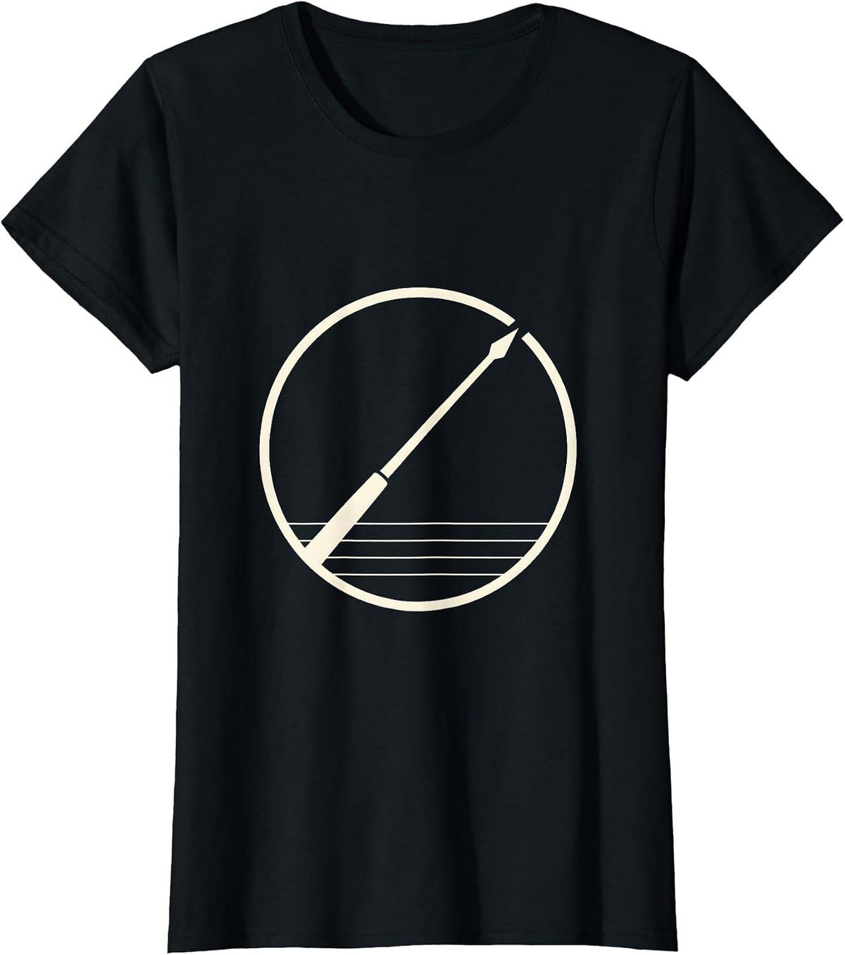 Music Teacher Conductor Baton Sheet Music Graphic T-Shirt - Black