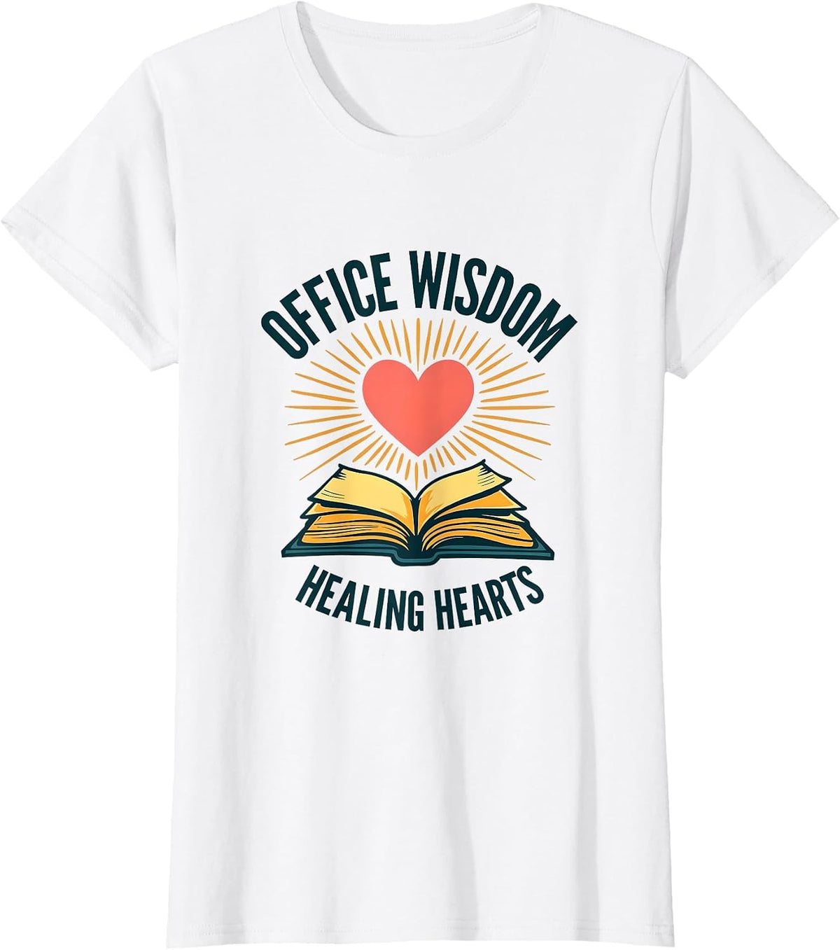 Office Wisdom Healing Hearts School Counselor T-Shirt - White