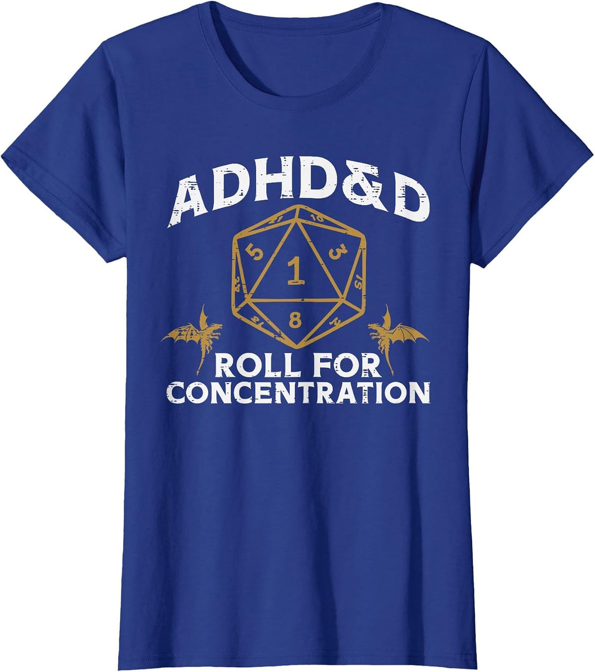 Gaming ADHD and D Funny Gamer Men Boys Kids Youth T-Shirt - Royal Blue