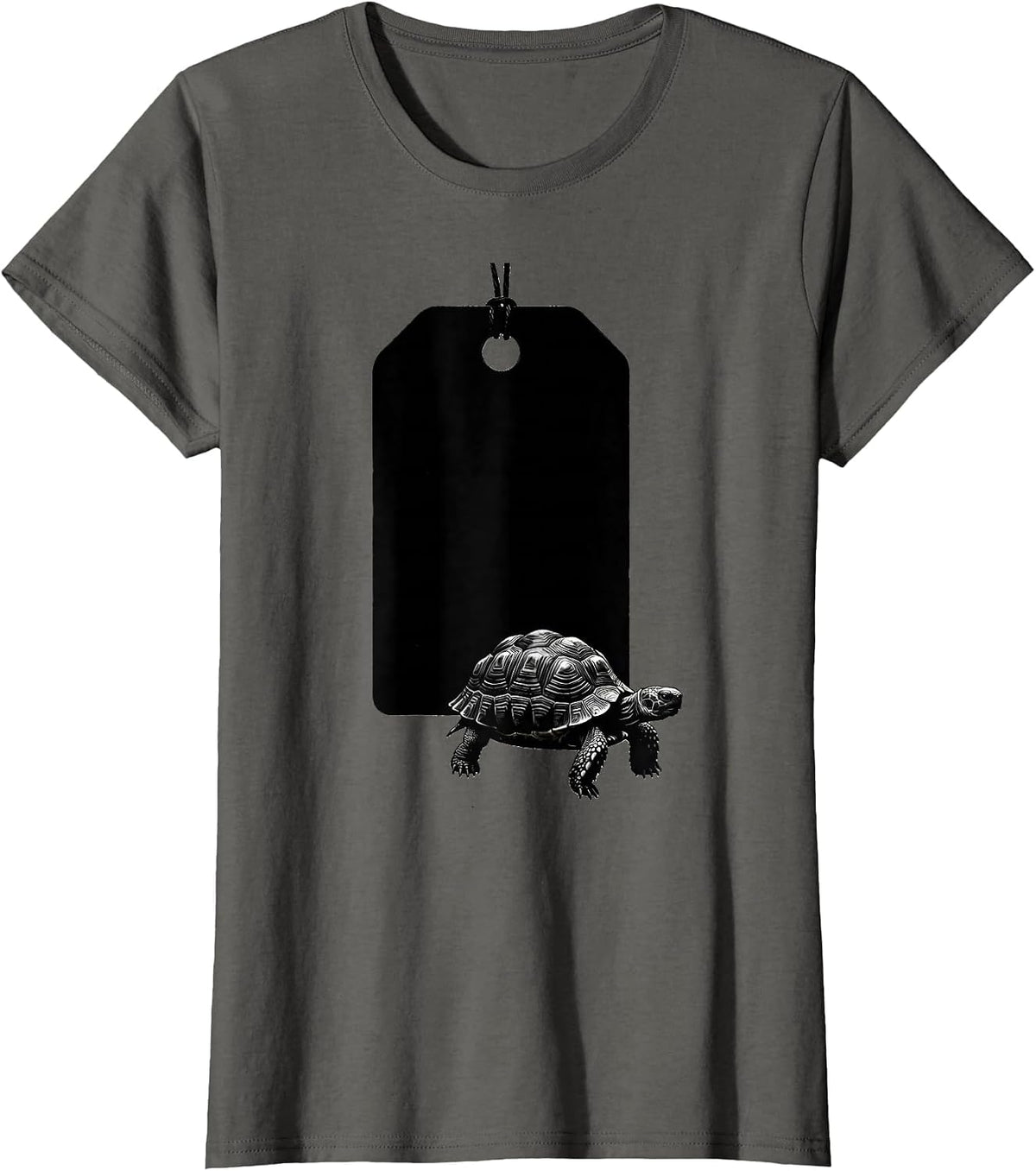 Women's Tortoise Climber Silhouette Reptile Lover Humor T-Shirt - Asphalt Grey