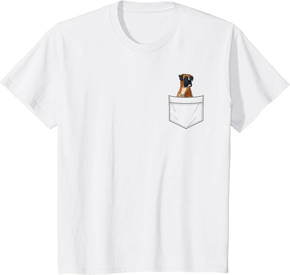 Cool Boxer Dog for Men Women Dog Lover Owner Pocket Animal T-Shirt - White