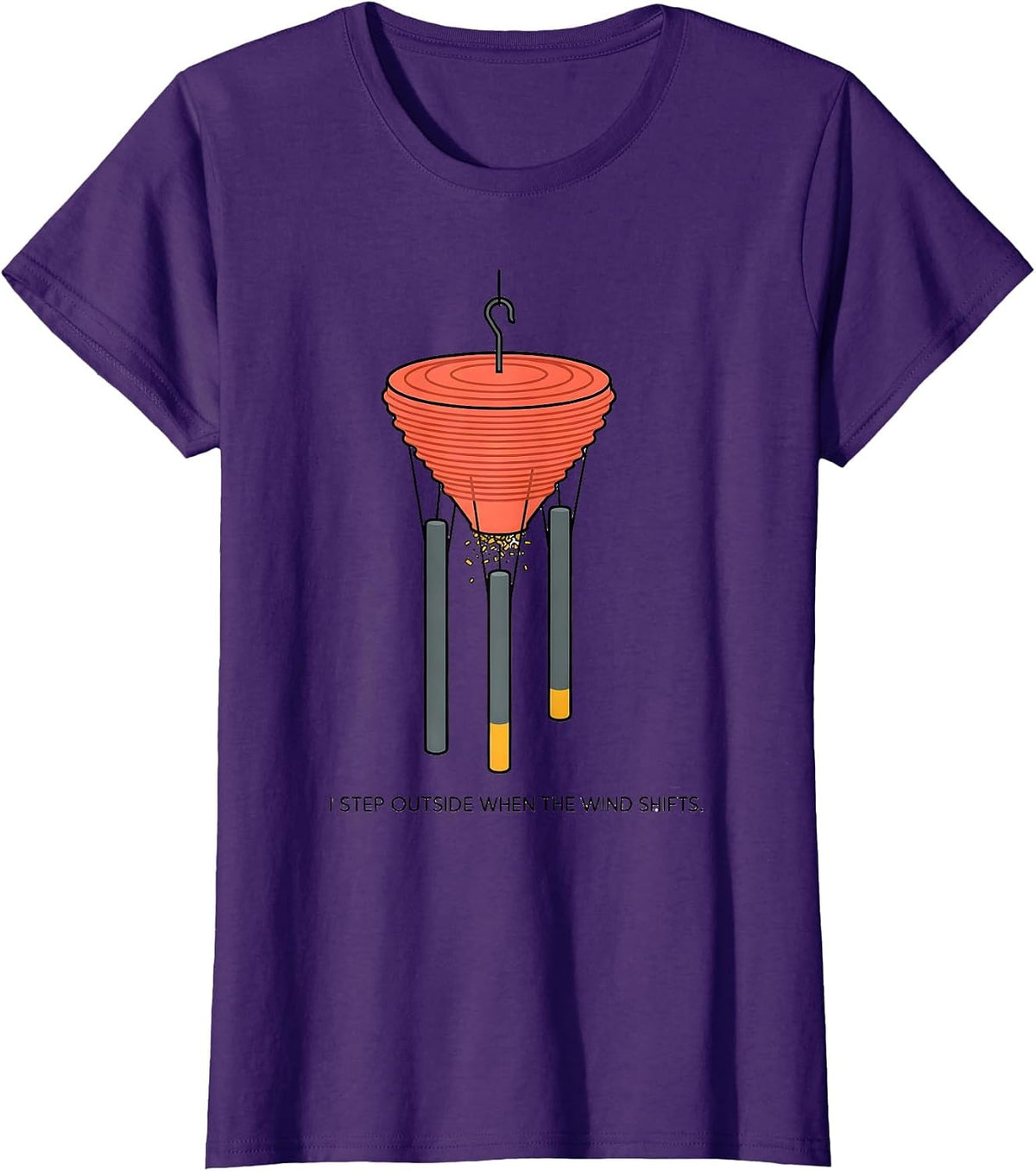 I Step Outside When The Wind Shifts Storm Chaser Tornado T-Shirt - Purple