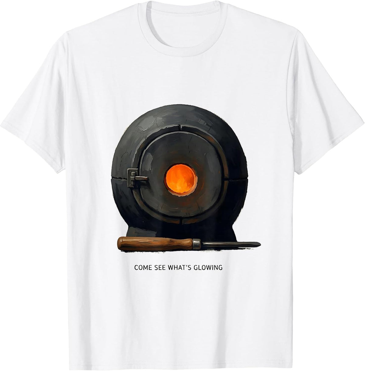 Men's Come See What's Glowing Funny Art Teacher Artist Humor T-Shirt - White