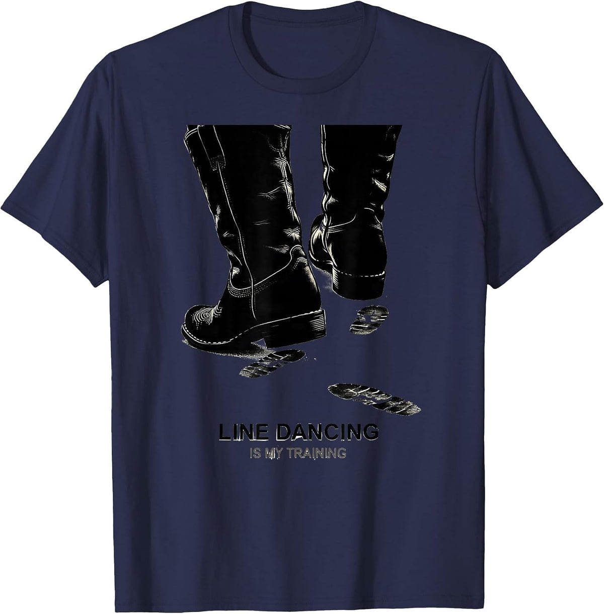 Men's Line Dancing Is My Training Funny Line Dancer Humor T-Shirt - Navy Blue