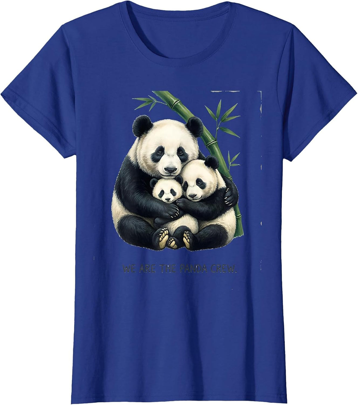Women's We Are The Panda Crew Storybook Cute Panda Fan Humor T-Shirt - Royal Blue