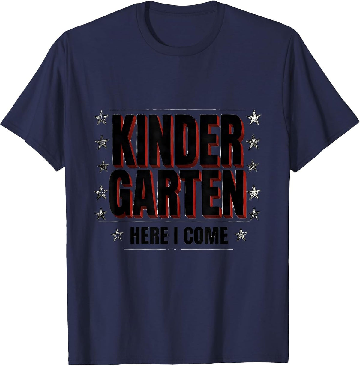 Kindergarten Here I Come Cute Camp Kindergarten Teacher Back T-Shirt - Navy Blue