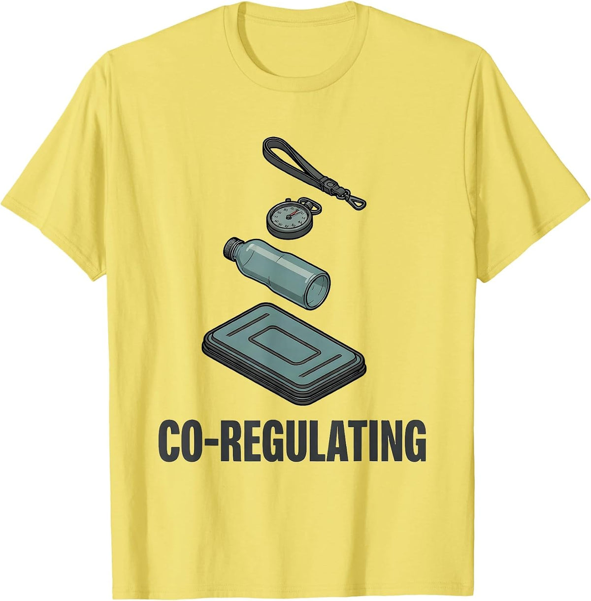 Men's Co-Regulating Mental Health Counselor Therapist Coping T-Shirt - Lemon Yellow