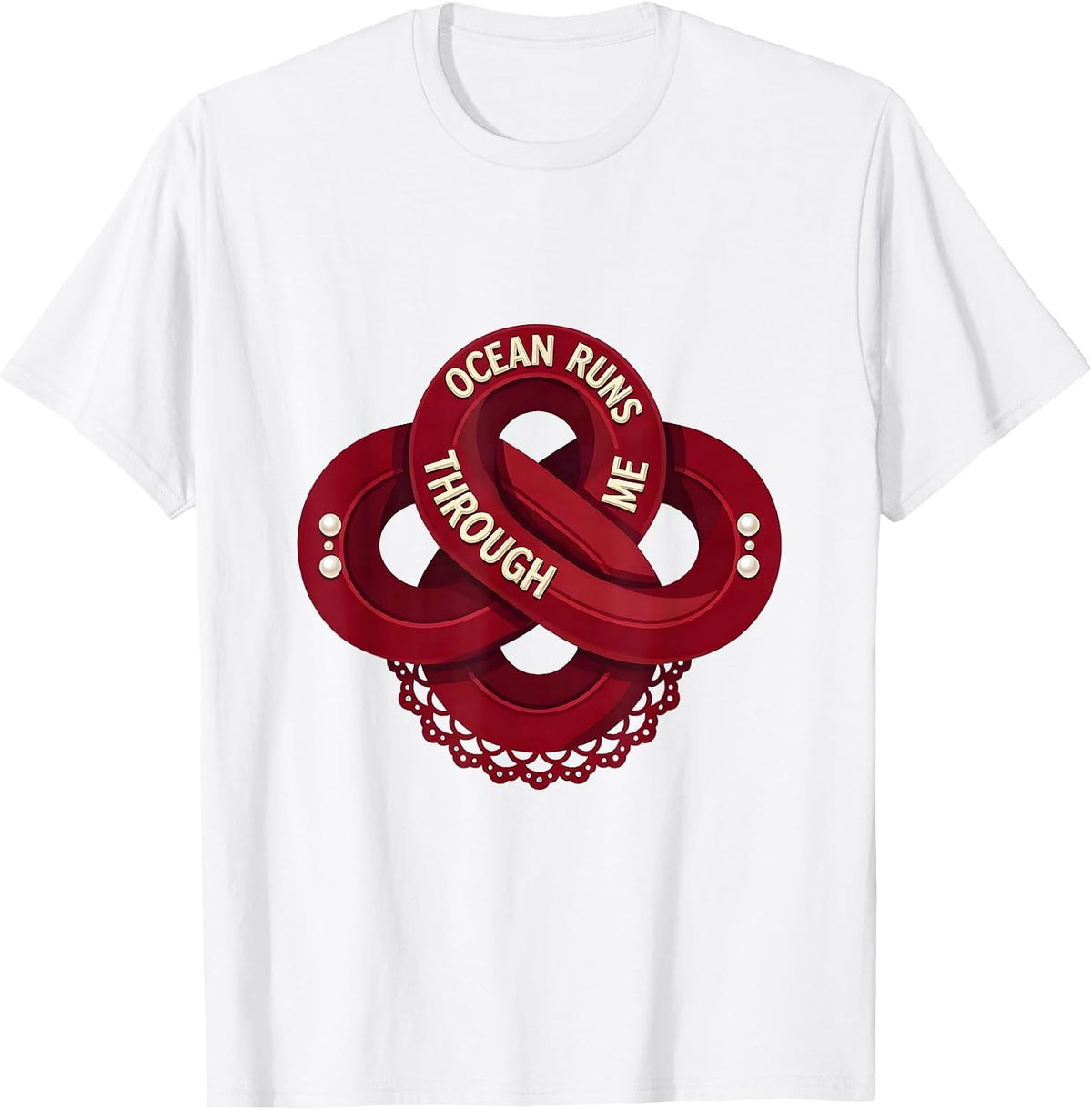Men's Ocean Runs Through Me Sailor Design T-Shirt - White