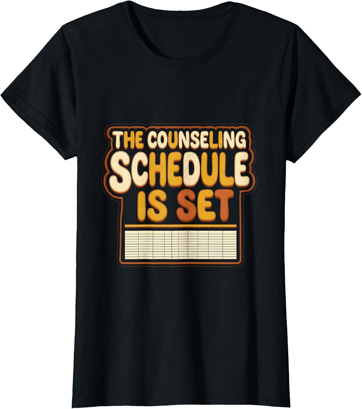 The Counseling Schedule Is Set Retro Groovy School Counselor T-Shirt - Black