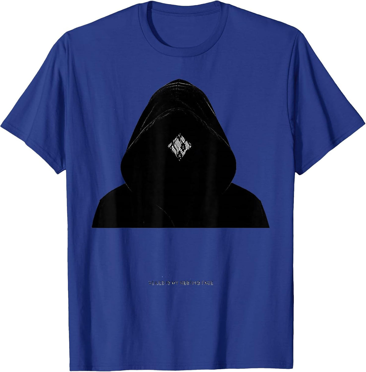 Veiled Is My Resting Face Y2K Grunge Goth Alt Silhouette T-Shirt - Royal Blue