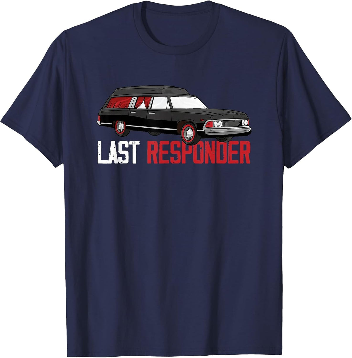 Last Helper, Funeral Director, Embalmer, Funny Undertaker T-Shirt - Navy Blue