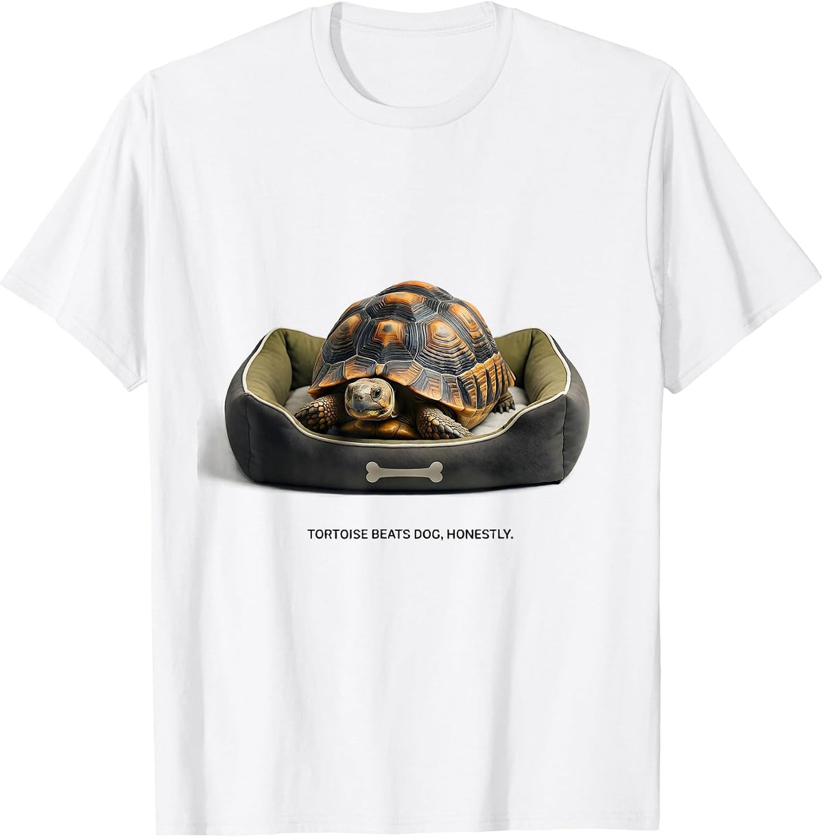 Tortoise Beats Dog Honestly Funny Reptile Lover Gift T-Shirt - White