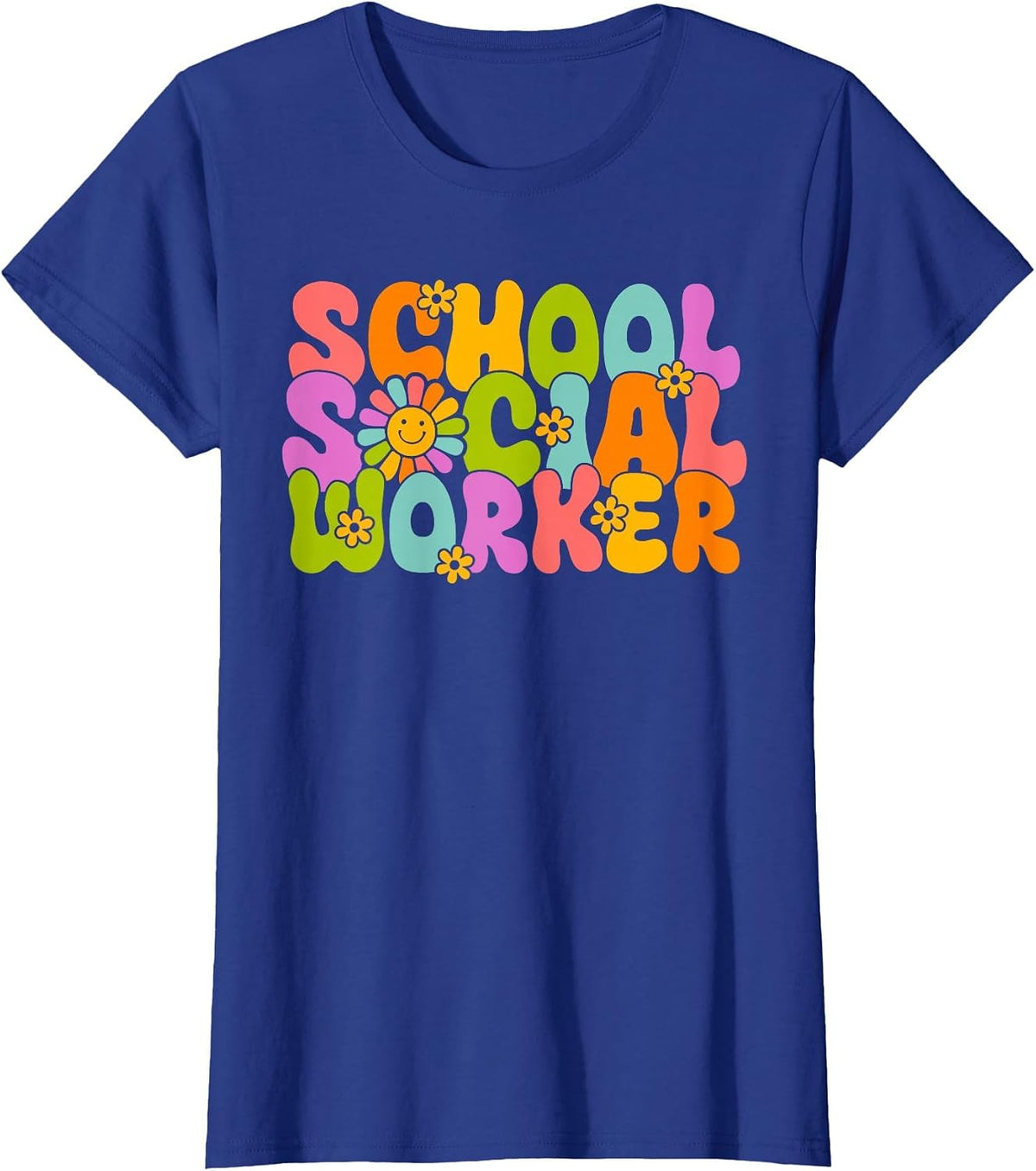 Groovy School Social Worker Coping Skills Back to School T-Shirt - Royal Blue