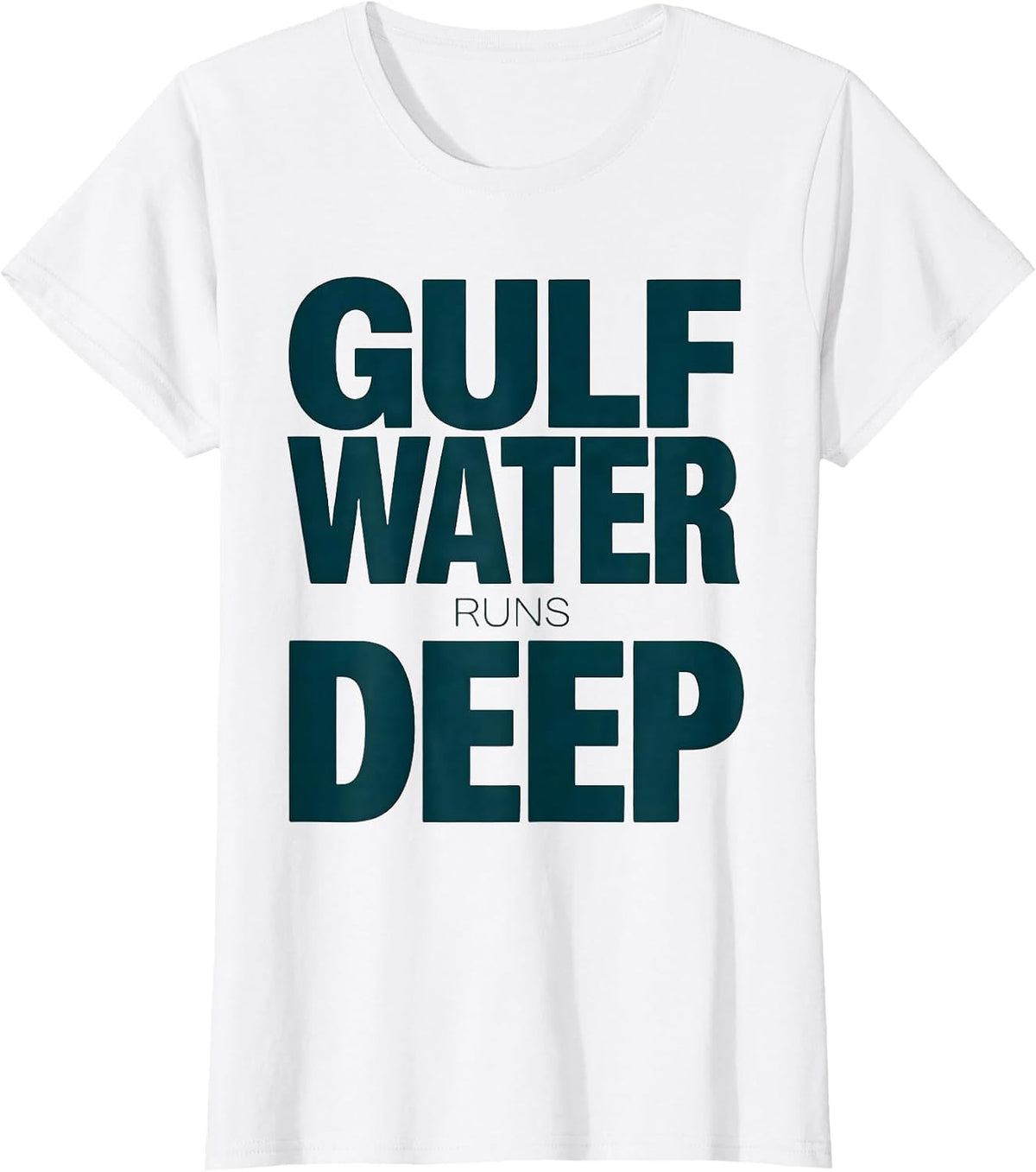 Gulf Water Runs Deep Gulf of Mexico Design T-Shirt - White
