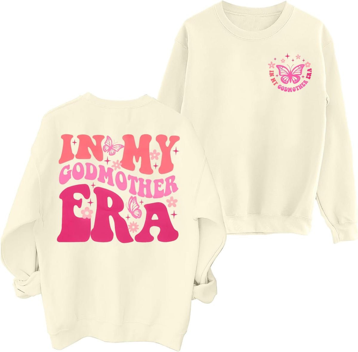 BANGELY In My Godmother Era Sweatshirt Women Funny Christian Sweater Godmother Proposal Gifts Casual Crewneck Long Sleeve