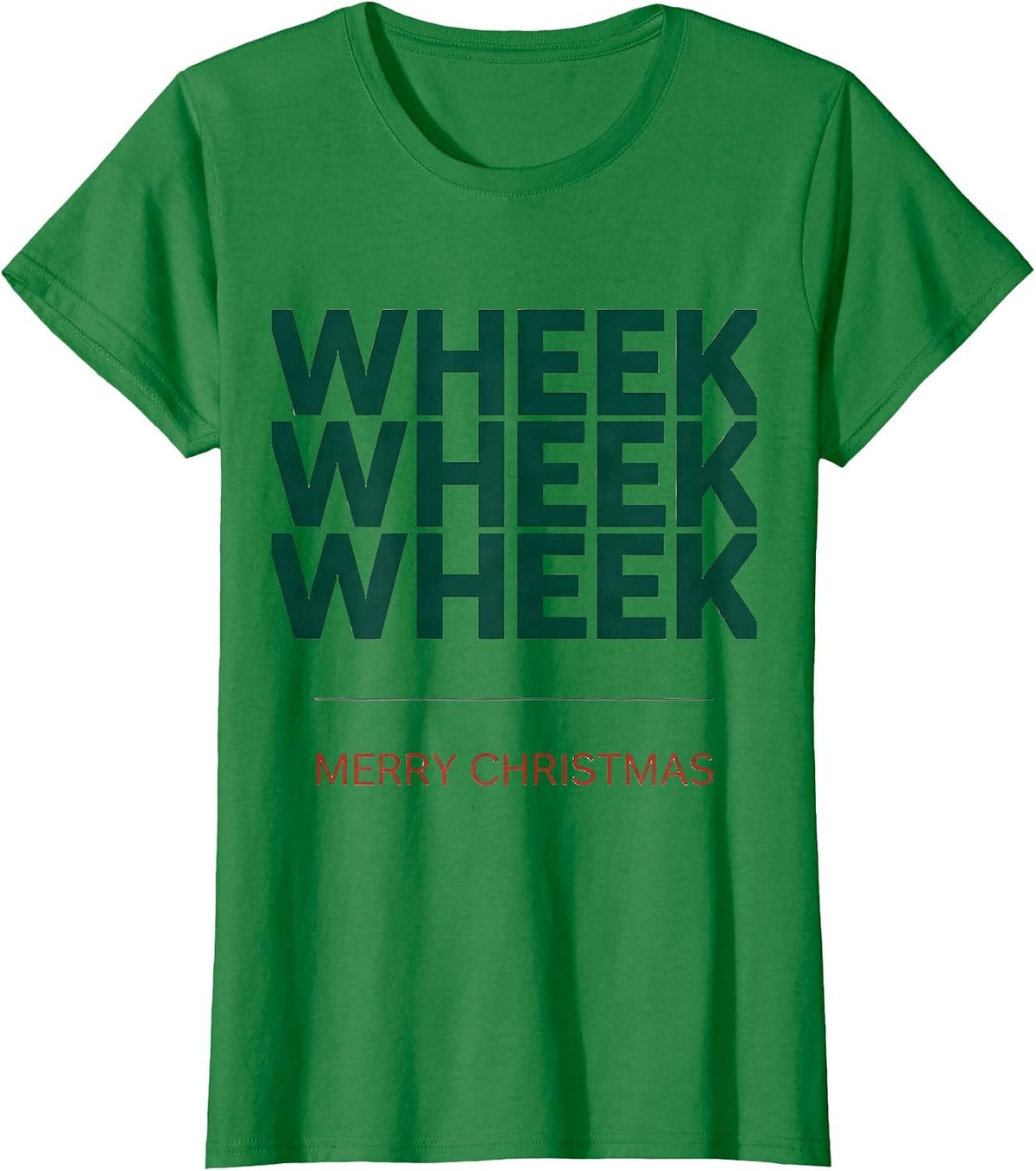 Women's Wheek Wheek Wheek Merry Christmas Funny Guinea Pig Pet Lover T-Shirt - Kelly Green