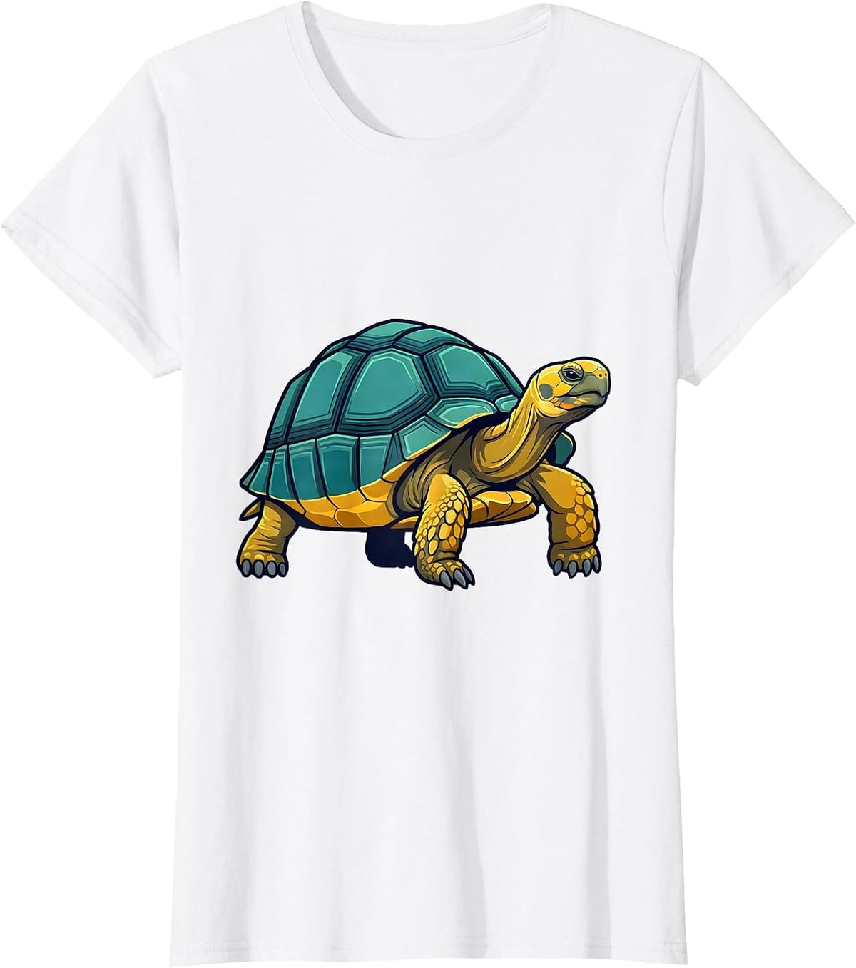 Women's Tortoise Frozen Step Flat Vector Reptile Lover Gift T-Shirt - White