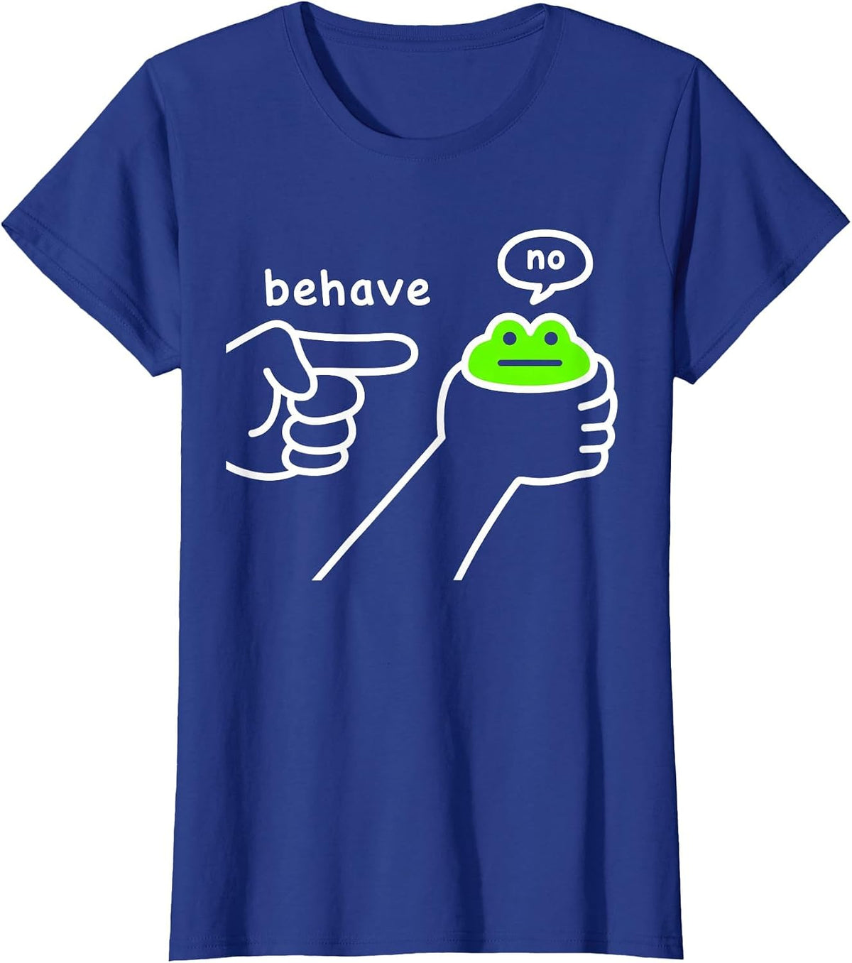 Dishonest Frog Funny Frog Meme Behave No Cartoon Design T-Shirt - Royal Blue