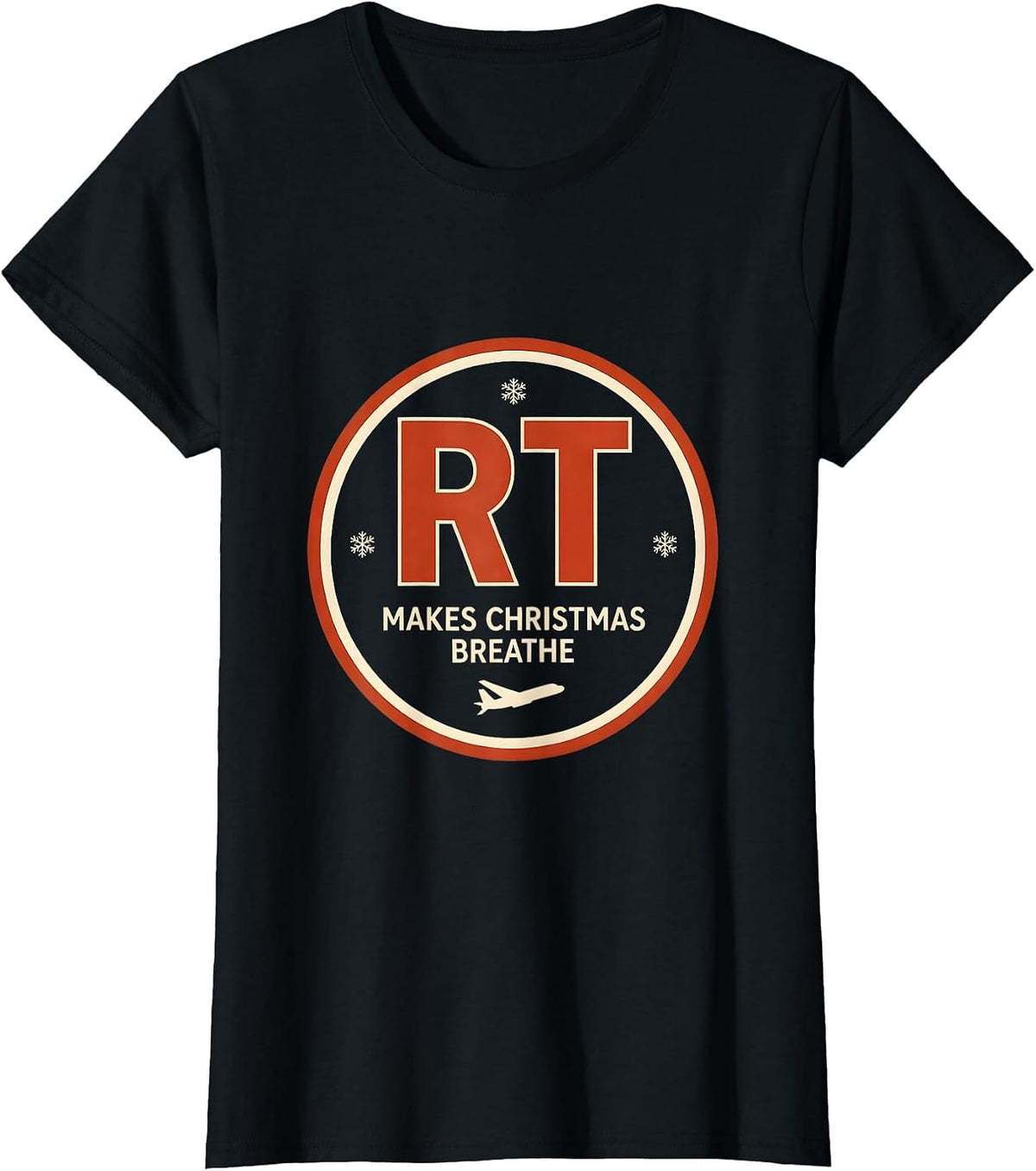 RT Makes Christmas Breathe Funny Respiratory Therapist T-Shirt - Black