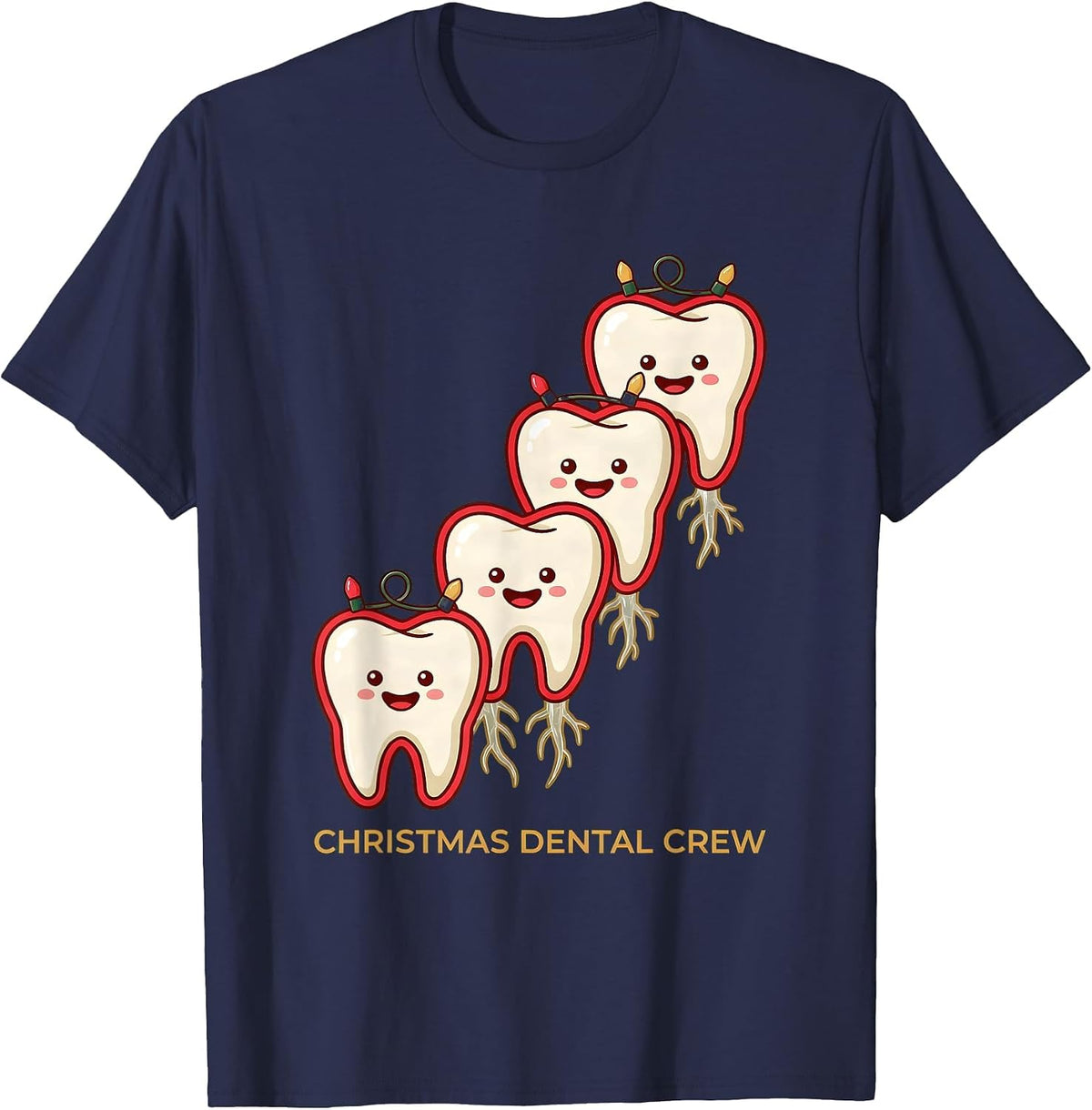 Christmas Dental Crew Funny Dentist Dental Team Christmas T-Shirt - Navy Blue