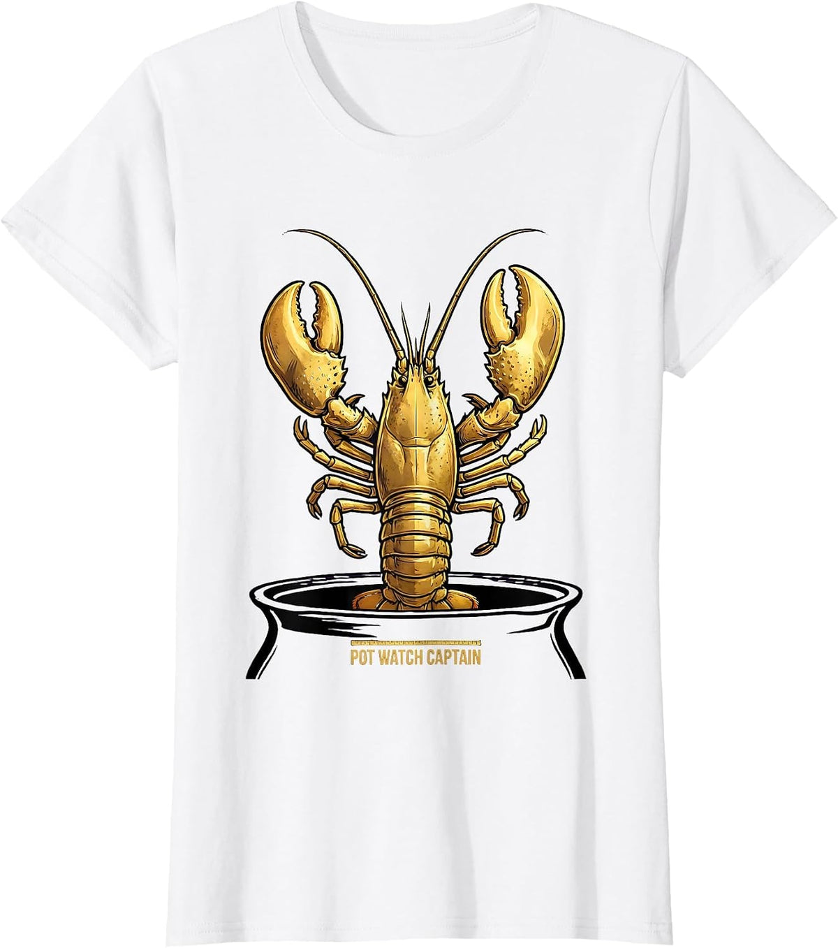 Pot Watch Captain Funny Mardi Gras Crawfish Carnival Humor T-Shirt - White