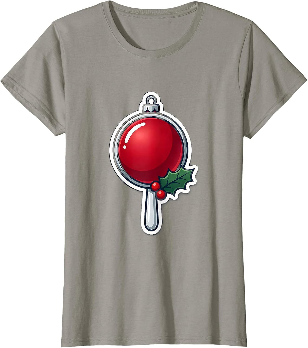 Women's Dental Mirror Ornament Sticker Dentist Christmas Humor T-Shirt - Slate Grey
