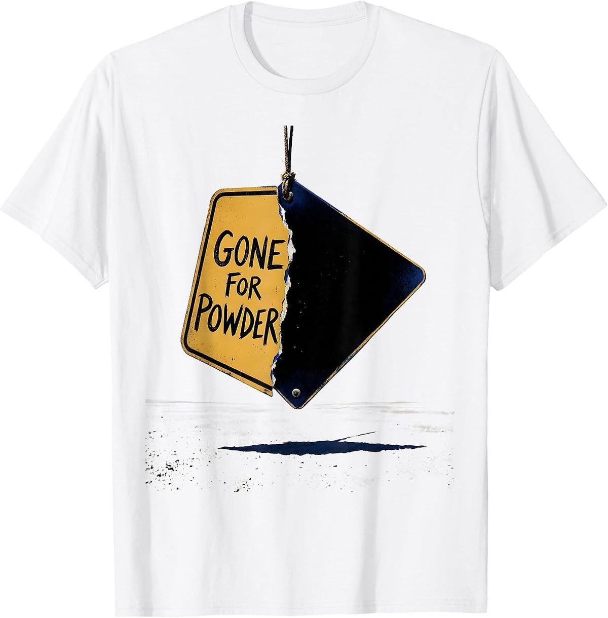 Men's Gone For Powder Funny Ski Snowboarder Gift Ski Dad Humor T-Shirt - White