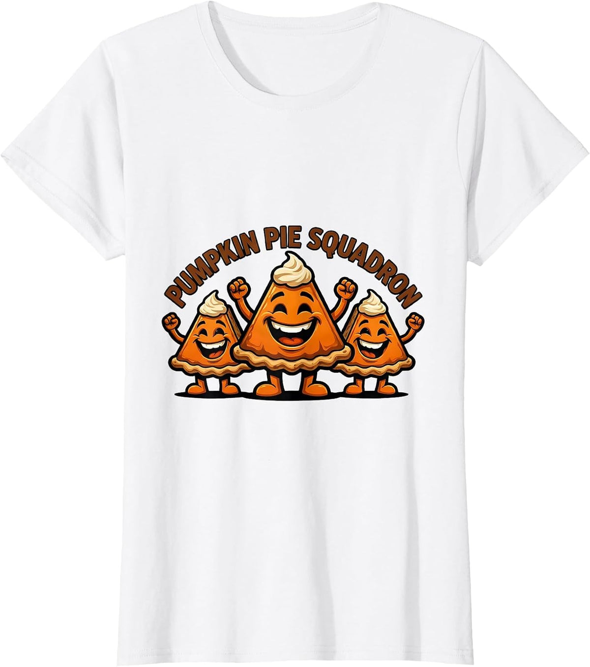 Women's Pumpkin Pie Squadron Funny Thanksgiving Pie Lover Squad T-Shirt - White
