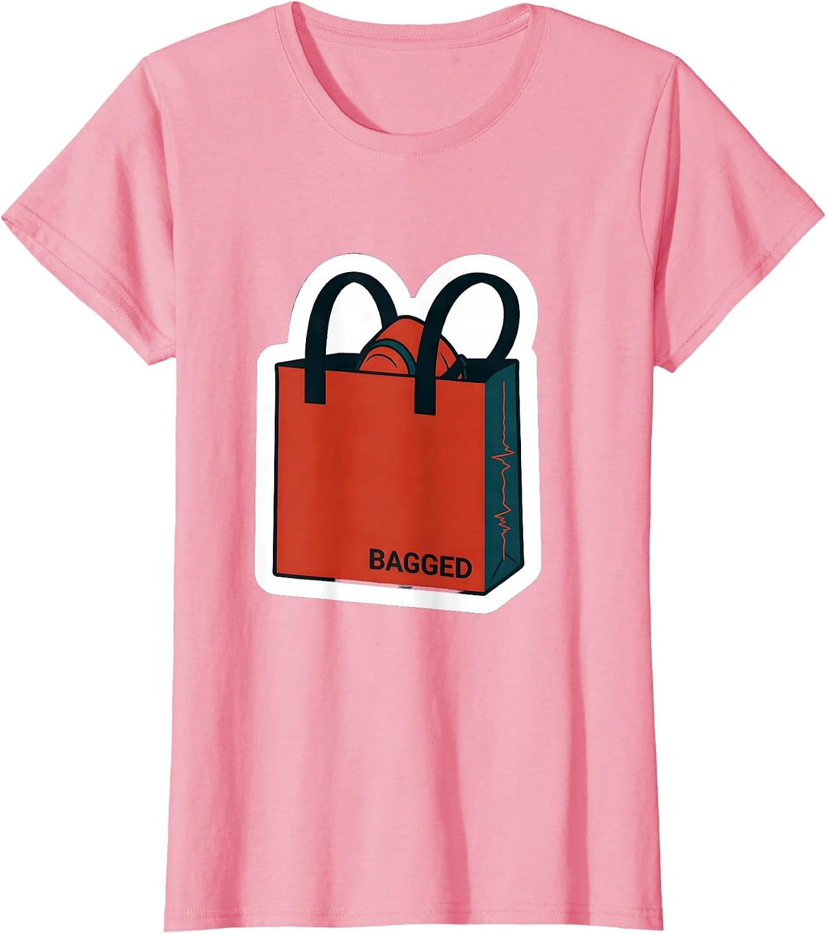 Women's Bagged Sticker Respiratory Therapist RT Humor Gift T-Shirt - Pink