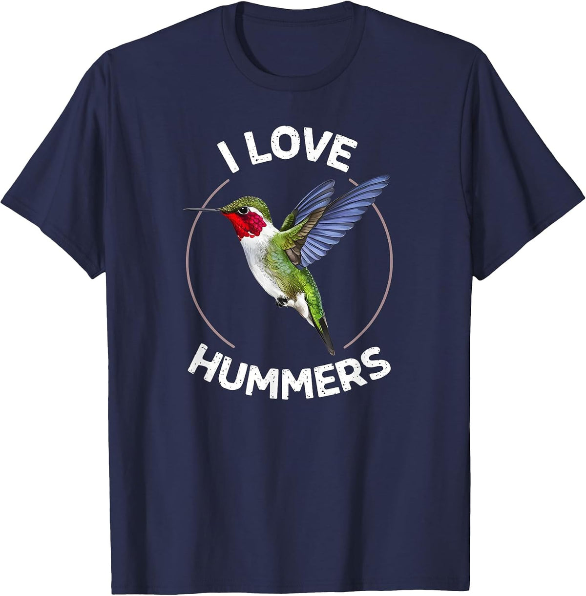 I Love Hummers Hummingbird Colibri T-Shirt - Navy Blue