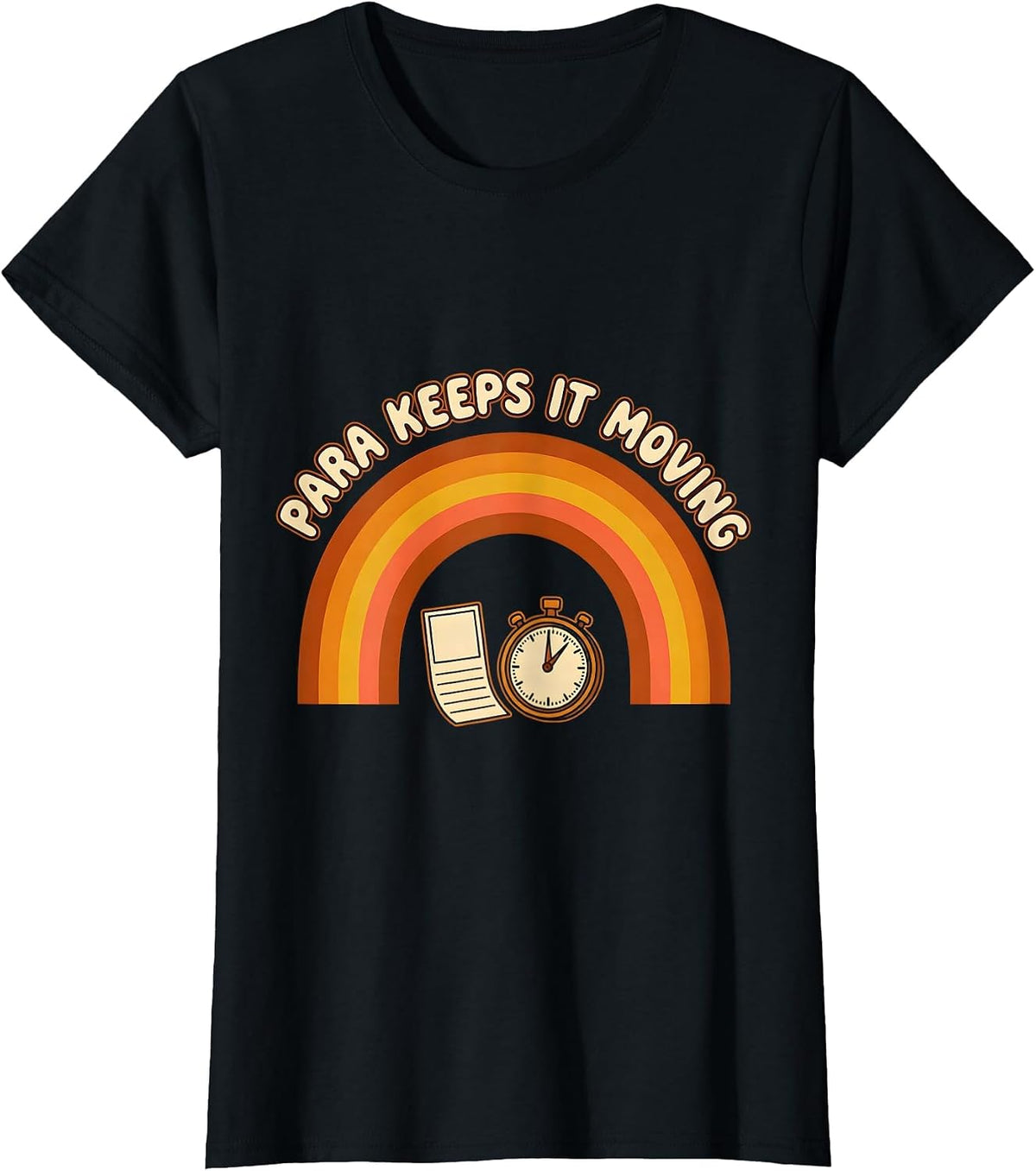 Para Keeps It Moving Retro 70s Paraprofessional Appreciation T-Shirt - Black