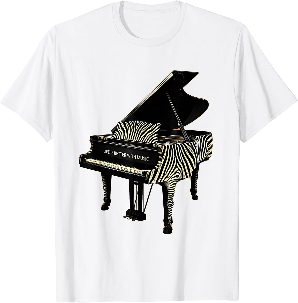Men's Life Is Better With Music Teacher Design T-Shirt - White