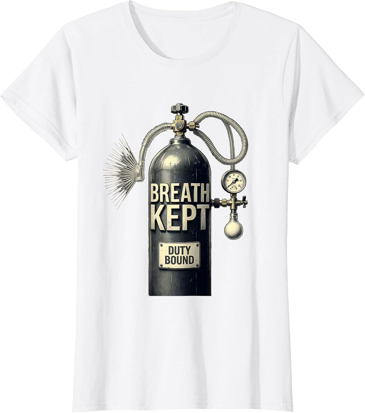 Women's Breath Kept Duty Bound Respiratory Therapist RT Care Week T-Shirt - White