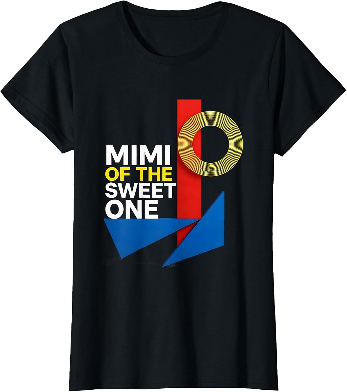 Women's Mimi Of The Sweet One Bauhaus Modernist First Birthday T-Shirt - Black