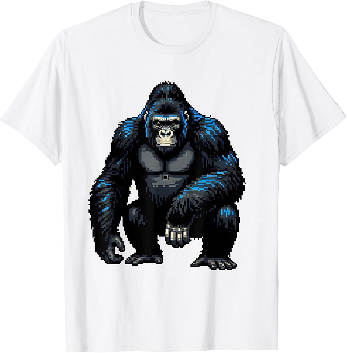 Men's Pixelated Gorilla Halloween Costume Meme Humor T-Shirt - White