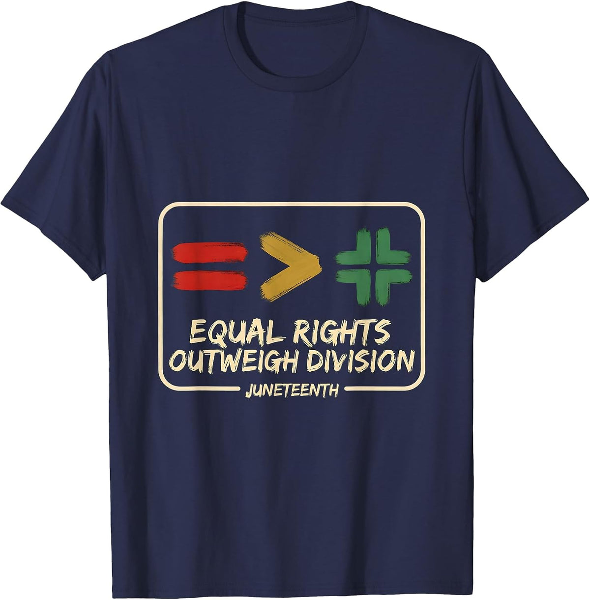 Men's Equal Rights Outweigh Division Juneteenth Equality T-Shirt - Navy Blue