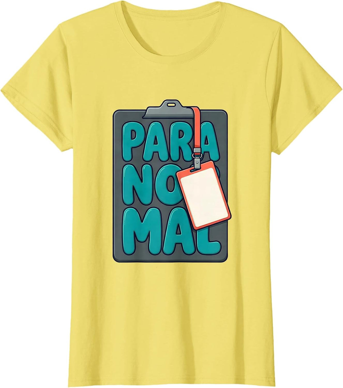 Para Normal Flat Vector Paraprofessional Paraeducator Humor T-Shirt - Lemon Yellow