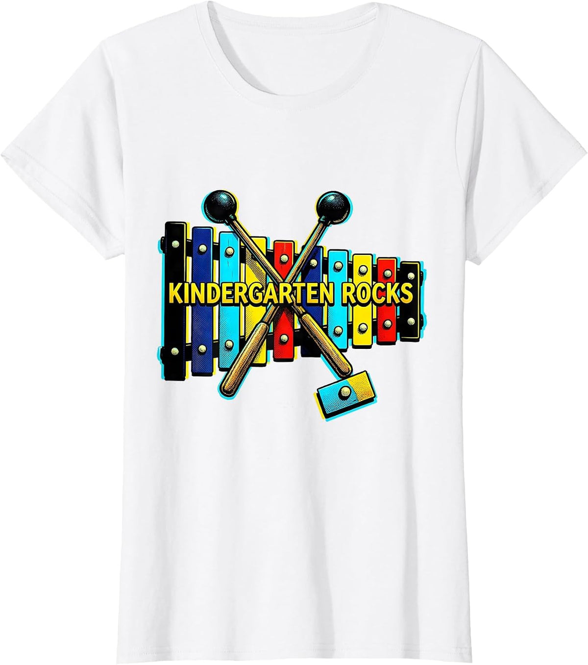 Women's Kindergarten Rocks Pop Art Teacher Kids First Day School T-Shirt - White