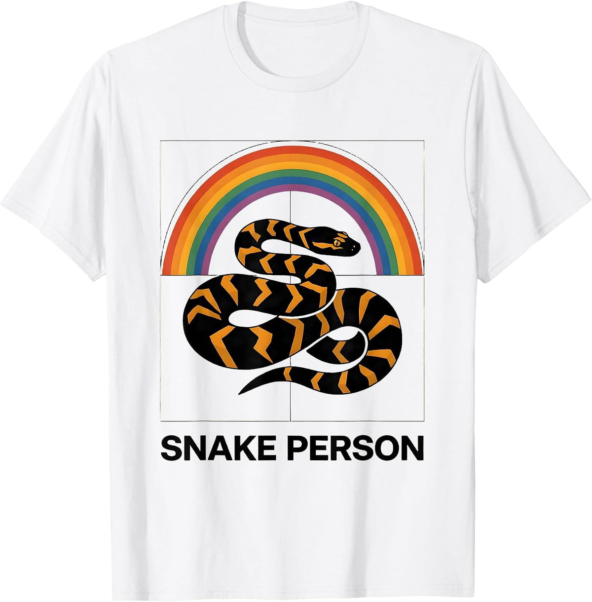 Men's Ball Python Silhouette Retro Snake Enthusiast Humor T-Shirt - White