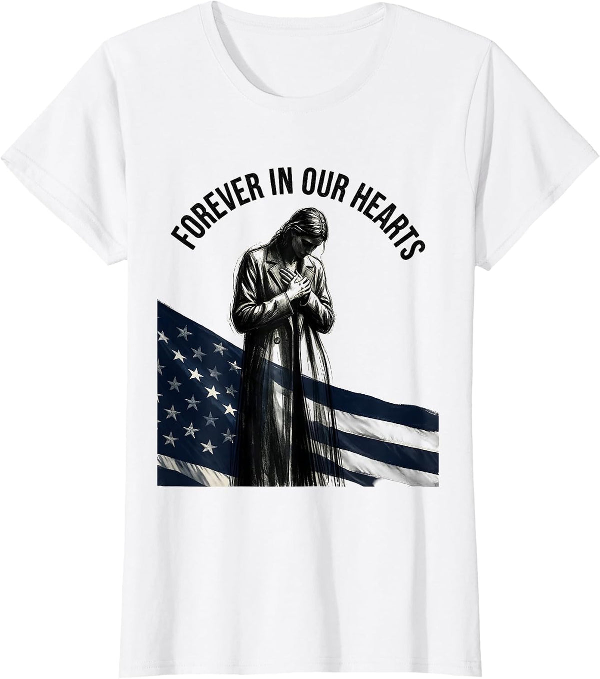 Forever In Our Hearts September 11 Memorial T-Shirt - White